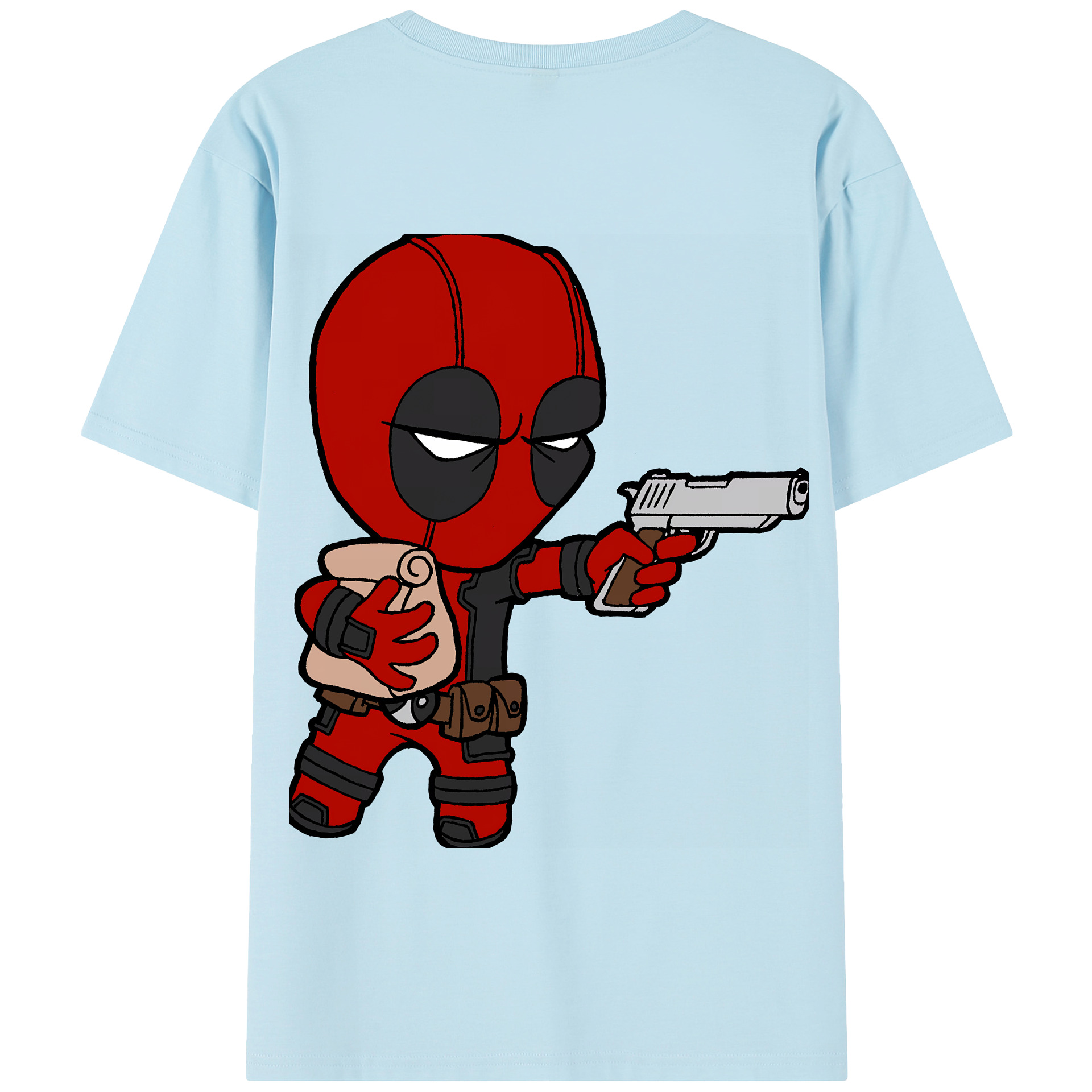 （画像用） Deadpool デッドプール 綿100％半袖Tシャツ（背面プリント）
